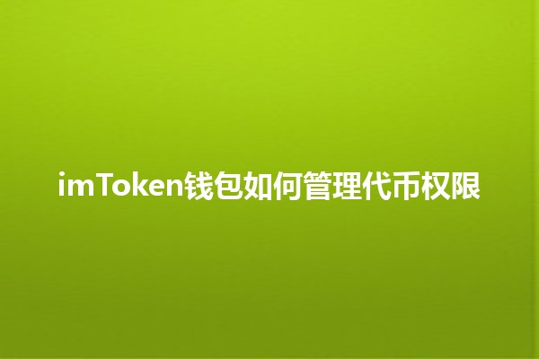 imToken钱包如何管理代币权限🪙