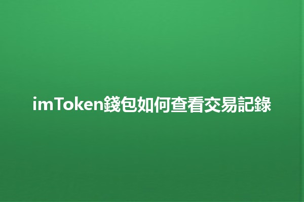 imToken錢包如何查看交易記錄📈💰