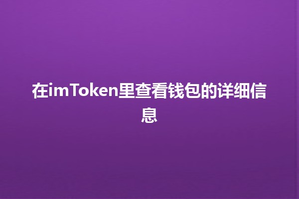 在imToken里查看钱包的详细信息 🤑🔍